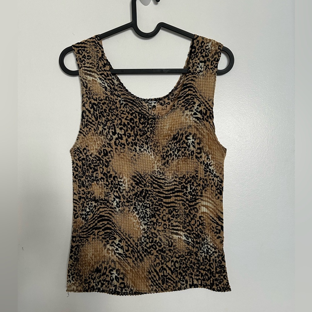 Vintage Leopard Print Sleeveless Top